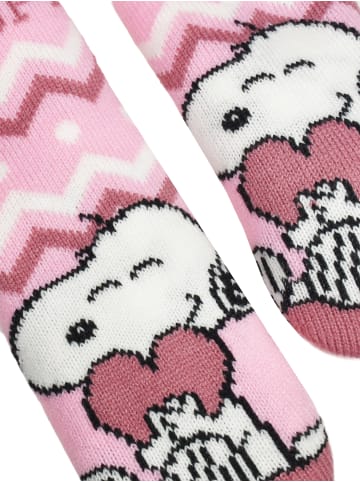 Snoopy Peanuts Snoopy Hüttensocken Haussocken Kuschelsocken Socken in rosa