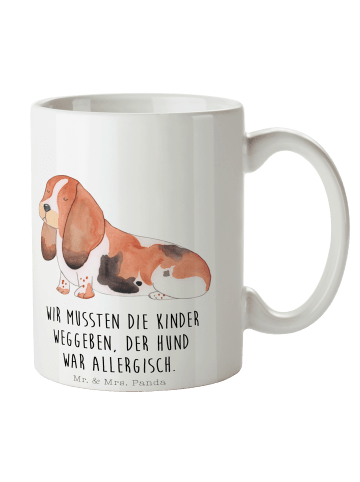 Mr. & Mrs. Panda Kaffeebecher Hund Basset Hound mit Spruch in Weiß