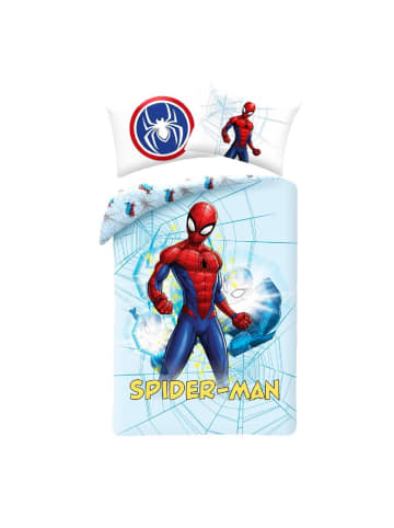 Spiderman Spiderman Bettwäsche Set aus Baumwolle Bettdeckenbezug 140 × 200 in Blau