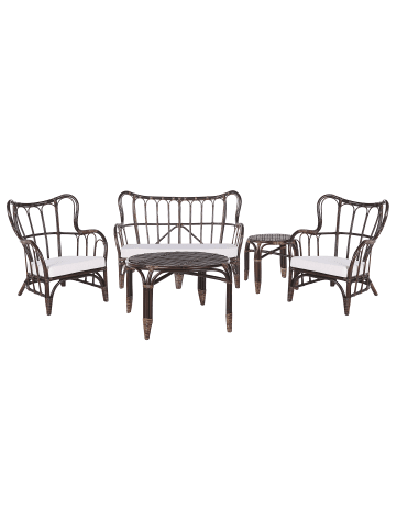 Beliani 5-tlg Sitzgruppe BRINDISI in Braun/Beige