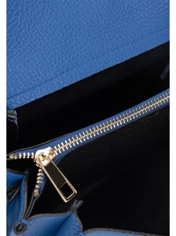 faina Crossbody Bag Aus Leder in Azurblau