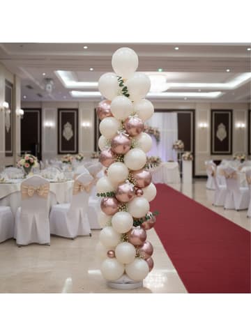 relaxdays 2 x Luftballon Ständer in Silber/ Weiß