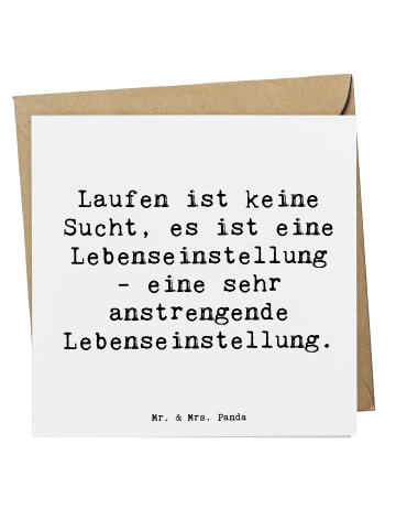 Mr. & Mrs. Panda Einladungskarte Spruch Laufen Lebensstil mit Sp... in Weiß