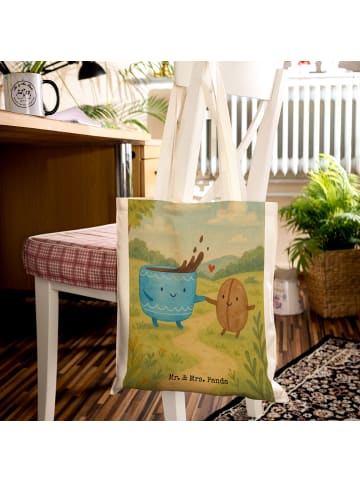 Mr. & Mrs. Panda Shopper Bag Kaffee Bohne Design ohne Spruch in Weiß