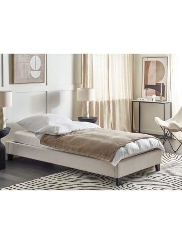 Beliani Einzelbett ROANNE in Beige/Braun - (W) 100 x (H) 29 x (L) 213 cm
