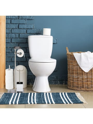 relaxdays WC-Garnitur in Silber - (B)25 x (H)69 x (T)18 cm