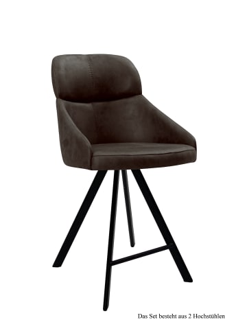 58 aufm Kessel THEKENSTUHL (2er-Set) Derzhka 52x99x63 Schwarz/Cognac