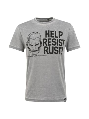 Recovered T-Shirt Marvel Help Resist Rust Light Grey in Grau
