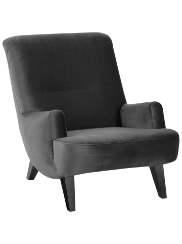 58 aufm Kessel Sessel Kajsa 71x80x101 Bezug Samtvelours Buche schwarz/anthrazit