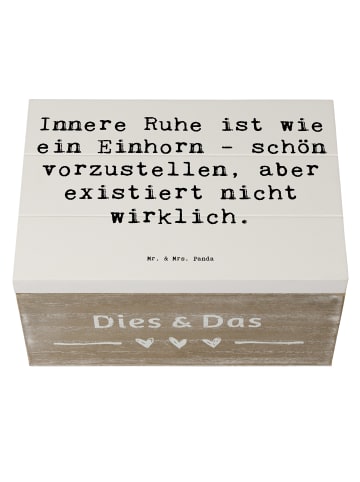 Mr. & Mrs. Panda Aufbewahrungsbox Spruch Innere Ruhe mit Spruch in Weiß