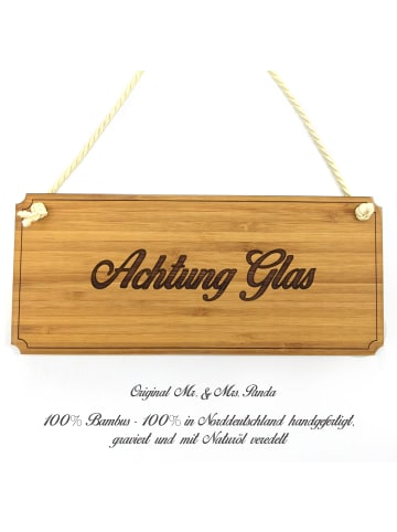 Mr. & Mrs. Panda Schild Achtung Glas mit Spruch in Keine Angabe