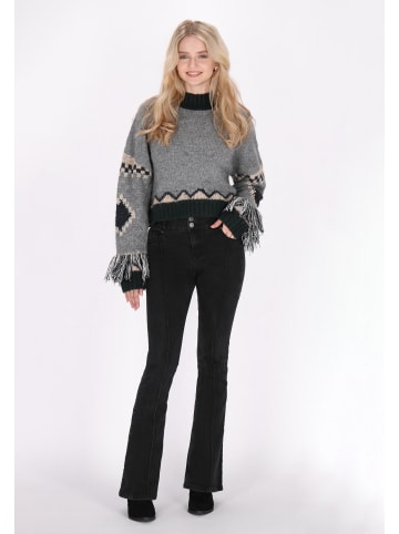 IZIA Damen Pullover in Grau Mehrfarbig