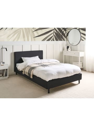Beliani Bettrahmenbezug FITOU in Schwarz - (W) 130 x (H) 75 x (L) 214 cm