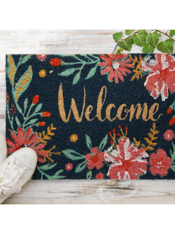relaxdays Fußmatte "Welcome" in Bunt - 60 x 40 cm