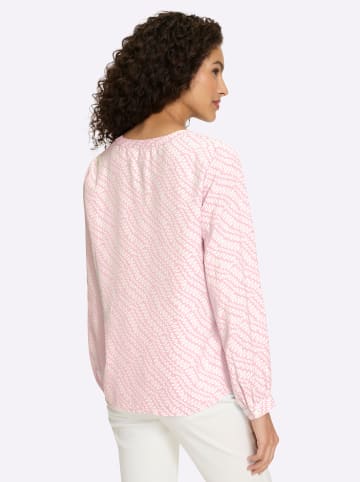 Heine Druckbluse in hellrosé-ecru-bedruckt