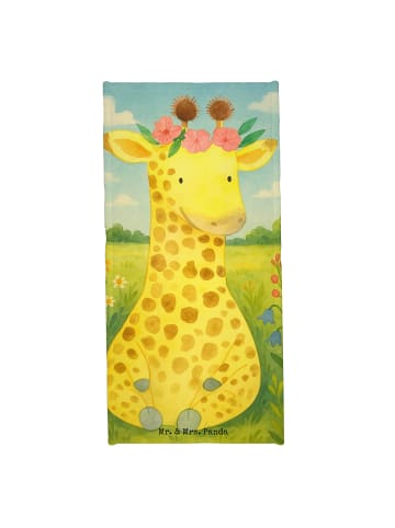 Mr. & Mrs. Panda Strandtuch Giraffe Blumenkranz Design ohne Spruch in Weiß