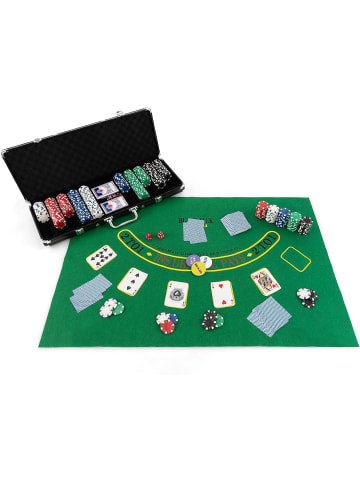 COSTWAY Pokerset 500 tlg. Chips in Schwarz