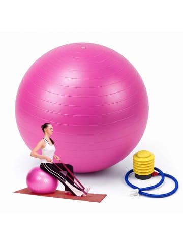 relaxdays Gymnastikball in Pink - Ø 65 cm