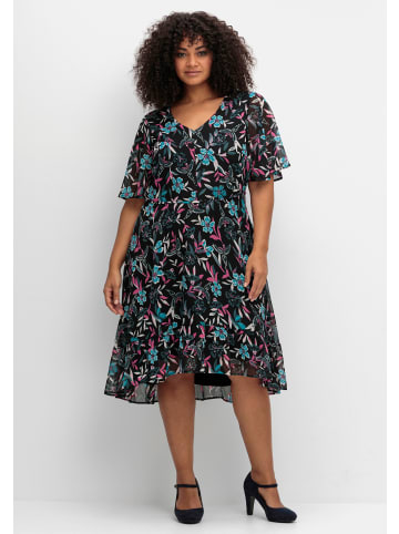 sheego by Joe Browns Chiffonkleid in dunkelpetrol-gemustert