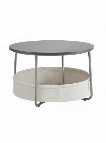 VASAGLE Couchtisch rund Lilea in Grau-Weiß - (B)75 x (H)45 x (T)75 cm