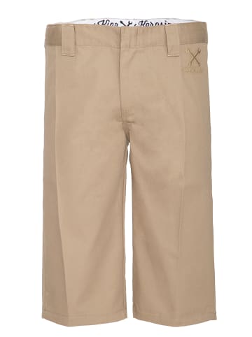 King Kerosin King Kerosin King Kerosin Workwear Shorts in Oil-Washed Optik Garage Wear in camel