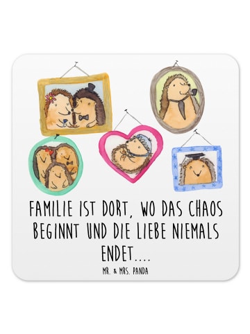 Mr. & Mrs. Panda Gläseruntersetzer Igel Familie mit Spruch in Weiß