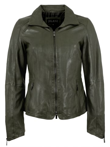 JILANI Lederjacke Lammnappa in Oliv