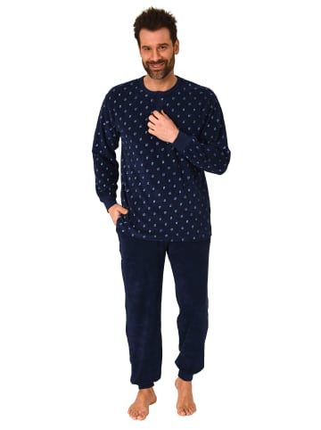 NORMANN Frottee Schlafanzug Pyjama lang Bündchen - 75350 in marine