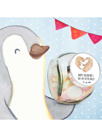 Mr. & Mrs. Panda Bonbonglas Otter Valentine mit Spruch in Weiß