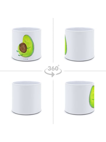 Mr. & Mrs. Panda XL Blumentopf Avocado Pfeifen ohne Spruch in Weiß