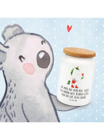 Mr. & Mrs. Panda Frischhaltedosen Einhorn Gärtner mit Spruch in Weiß