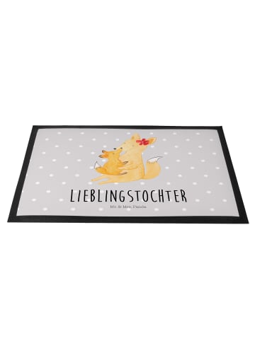 Mr. & Mrs. Panda Schmutzmatte Fuchs Mama mit Spruch in Grau Pastell
