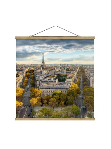 WALLART Stoffbild mit Posterleisten - Nice day in Paris in Creme-Beige