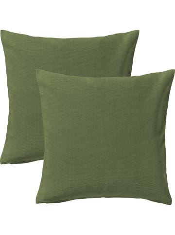 Erwin Müller Baumwolle Kissenhülle 2er-Pack London in dunkelgrün