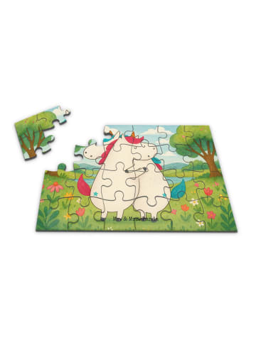 Mr. & Mrs. Panda Puzzle Einhörner Umarmen Design ohne Spruch in Weiß