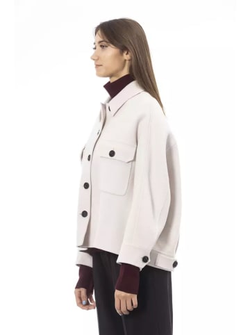 Alpha Studio Weiß Elegant Wolle Blazer Jacke