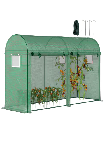 Outsunny Foliengewächshäus 300L x 100B x 200H cm Grün
