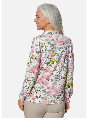 GOLDNER Jerseybluse mit floralem Allover-Druck in rosé / weiß / gemustert