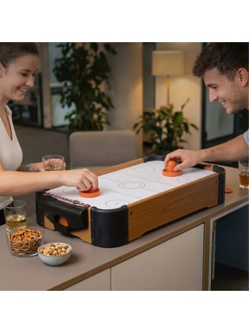 relaxdays Airhockey Tischspiel in Braun