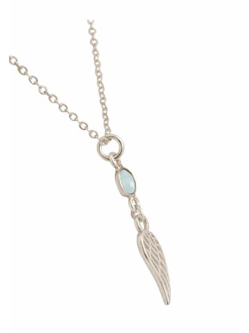 Gemshine Halskette mit Anhänger Engel Flügel - Schutzengel Chalcedon in silver coloured