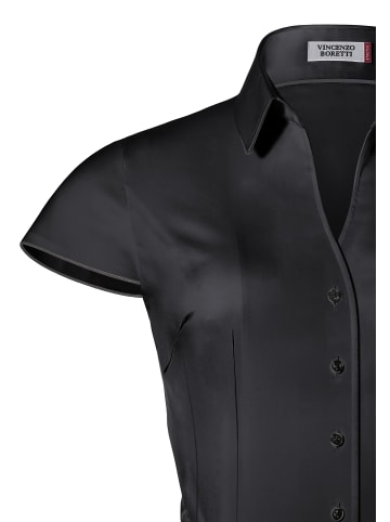 Vincenzo Boretti Bluse tailliert in schwarz