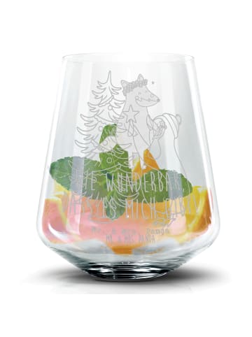 Mr. & Mrs. Panda Longdrinkglas Pinguin Weihnachtsbaum ohne Spruch in Transparent