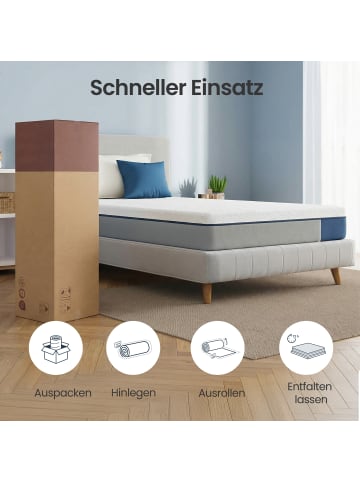 VASAGLE Kaltschaummatratze Mosey in Weiß - (B)90 x (H)20 x (T)200 cm