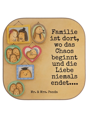 Mr. & Mrs. Panda Holzuntersetzer Igel Familie Design mit Spruch in Weiß