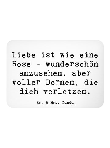 Mr. & Mrs. Panda Magnet Spruch Rose Herzschmerz mit Spruch in Weiß