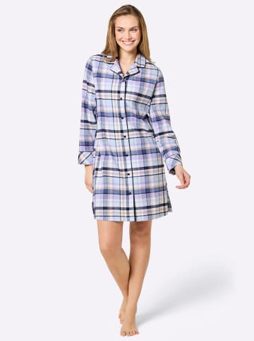 WITT WEIDEN Nachthemd in ecru-eisblau-kariert