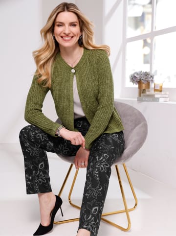 Sieh an! Strickjacke in oliv-schilf-meliert