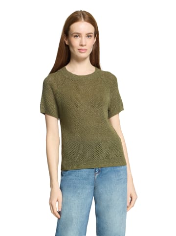 CARTOON Strickpullover mit Rundhalsausschnitt in Khaki/Gold