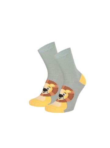 Yuhu Jungen Socken mit Tieren 5er Pack Motivsocken in Olivgrün