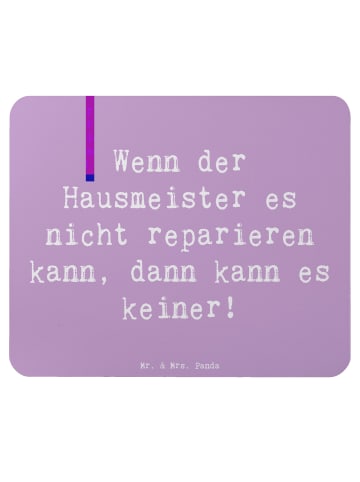 Mr. & Mrs. Panda Mousepad Spruch Hausmeister Hilfe mit Spruch in Lavendeltraum
